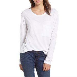 NWT Nordstrom BP Slouch Pocket Tee White Small